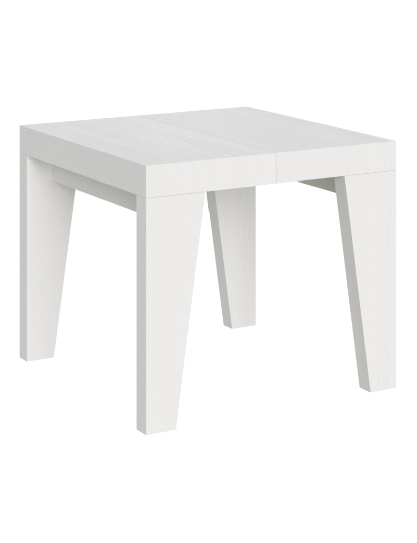 Itamoby - Mesa de jantar extensível 90x90/246 cm Naxy Cinza Branca