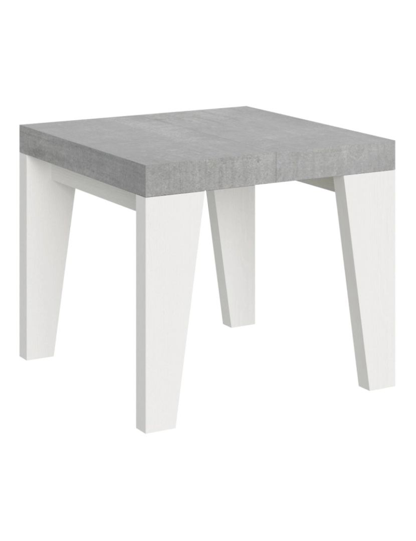 imagem de Mesa de jantar extensível 90x90/246 cm Naxy Mix plano Cimento - pernas Cinza Branca1