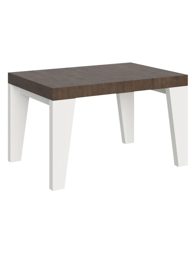 Itamoby - Mesa de jantar extensível 90x130/234 cm Naxy Mix plano Nogueira - pernas Cinza Branca