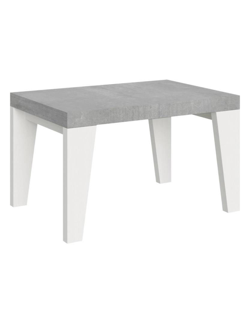 Itamoby - Mesa de jantar extensível 90x130/234 cm Naxy Mix plano Cimento - pernas Cinza Branca