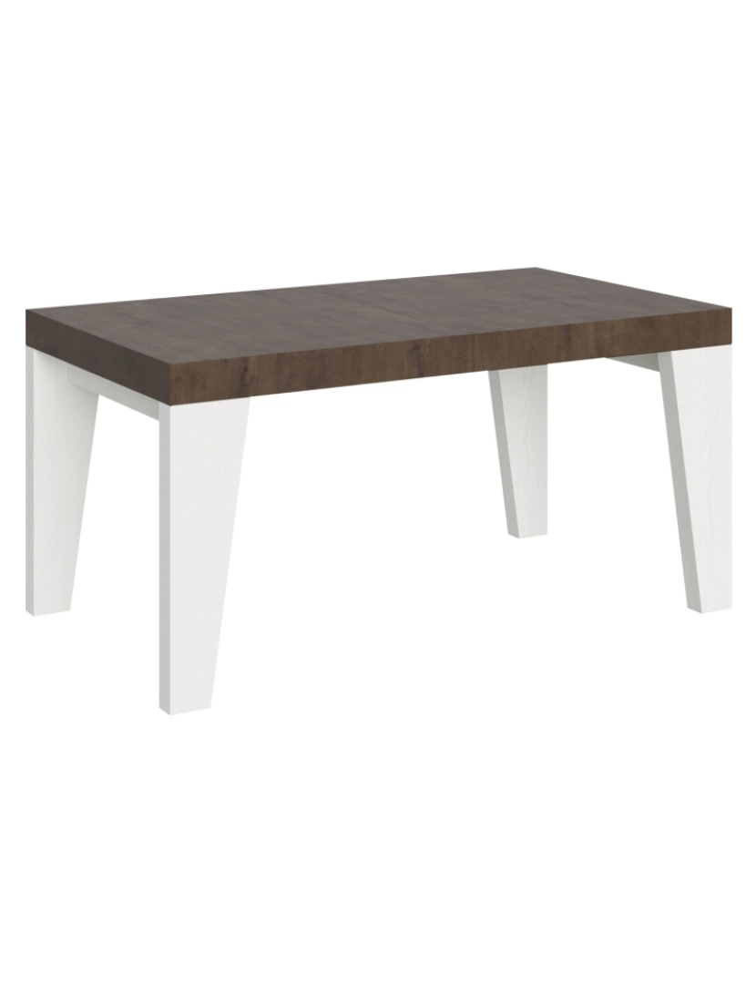 Itamoby - Mesa de jantar extensível 90x160/264 cm Naxy Mix plano Nogueira - pernas Cinza Branca