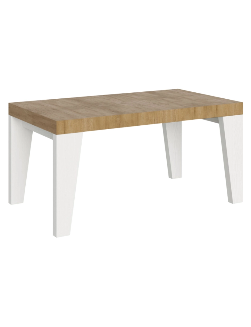 Itamoby - Mesa de jantar extensível 90x160/264 cm Naxy Mix plano Carvalho Natural - pernas Cinza Branca