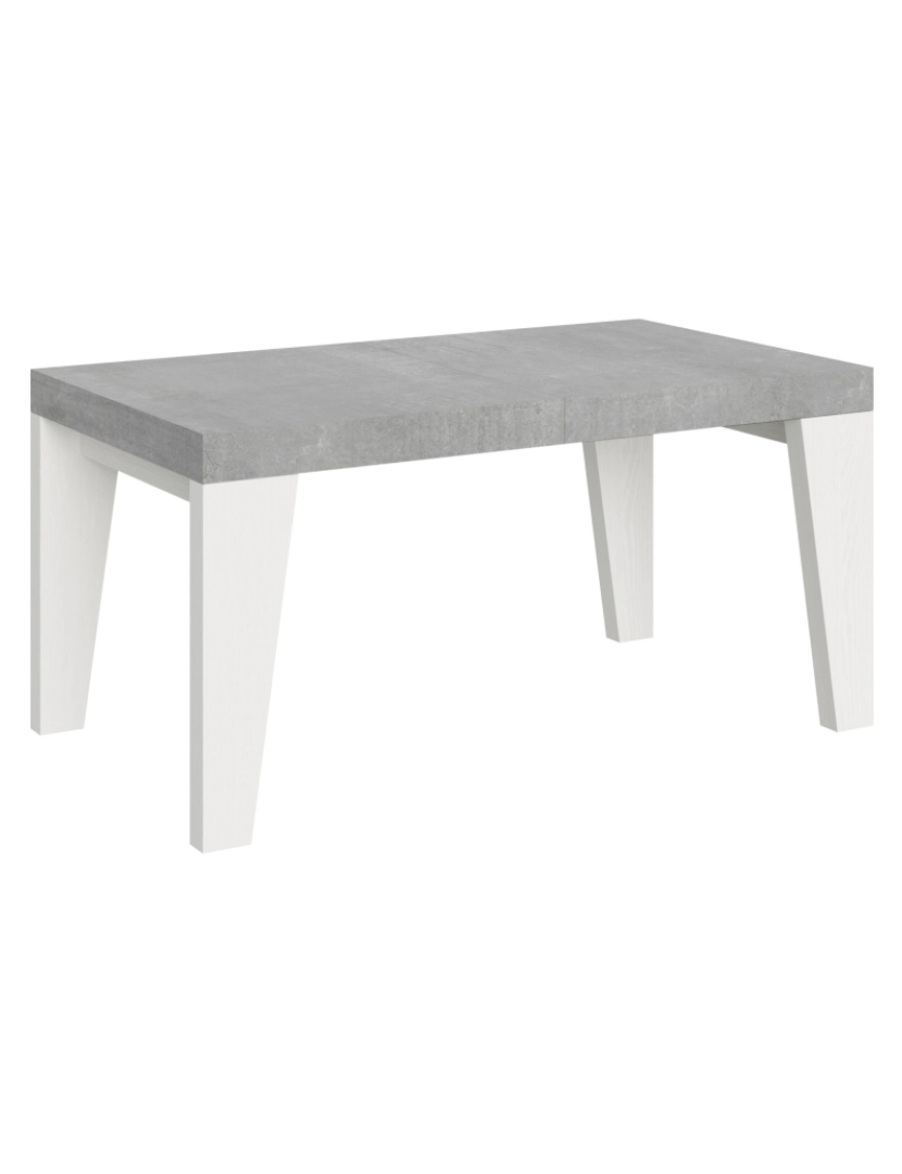 imagem de Mesa de jantar extensível 90x160/264 cm Naxy Mix plano Cimento - pernas Cinza Branca1