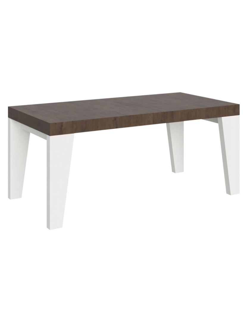 imagem de Mesa de jantar extensível 90x180/284 cm Naxy Mix plano Nogueira - pernas Cinza Branca1