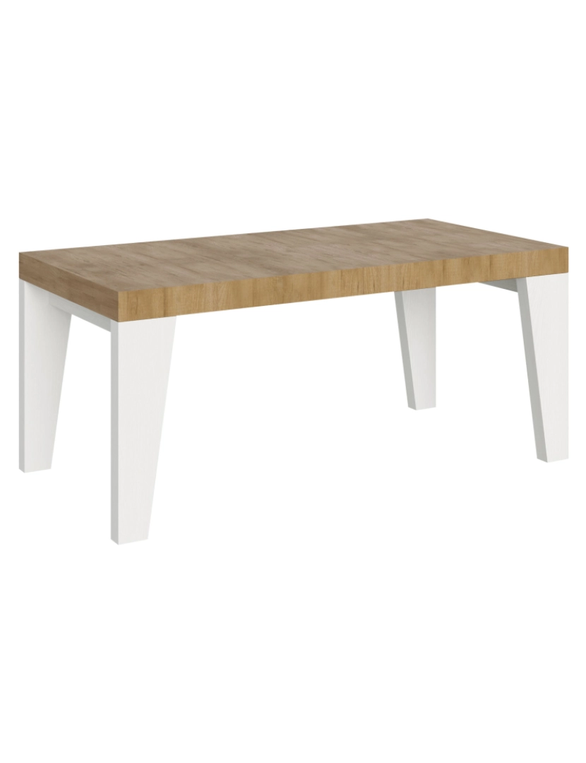 Itamoby - Mesa de jantar extensível 90x180/284 cm Naxy Mix plano Carvalho Natural - pernas Cinza Branca