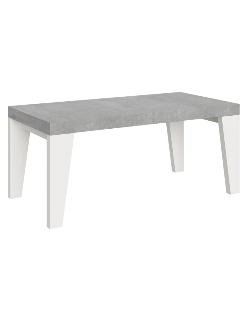 Itamoby - Mesa de jantar extensível 90x180/284 cm Naxy Mix plano Cimento - pernas Cinza Branca