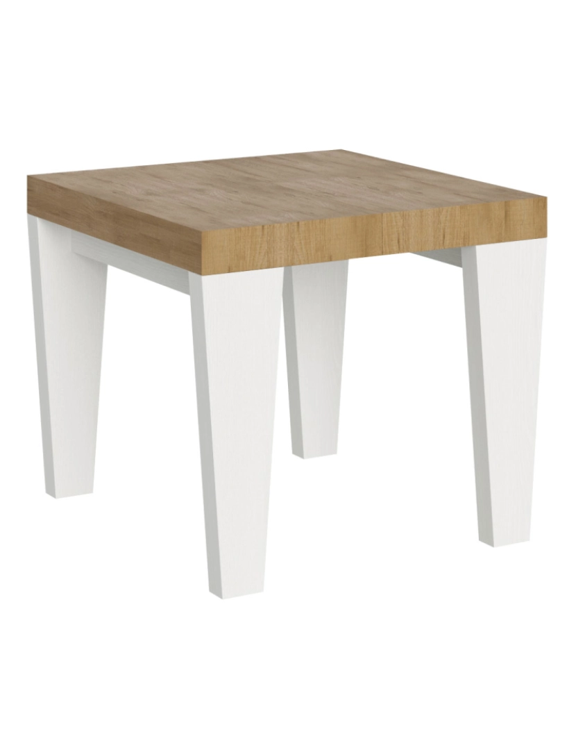 imagem de Mesa de jantar extensível 90x90/246 cm Spimbo Mix plano Carvalho Natural - pernas Cinza Branca1