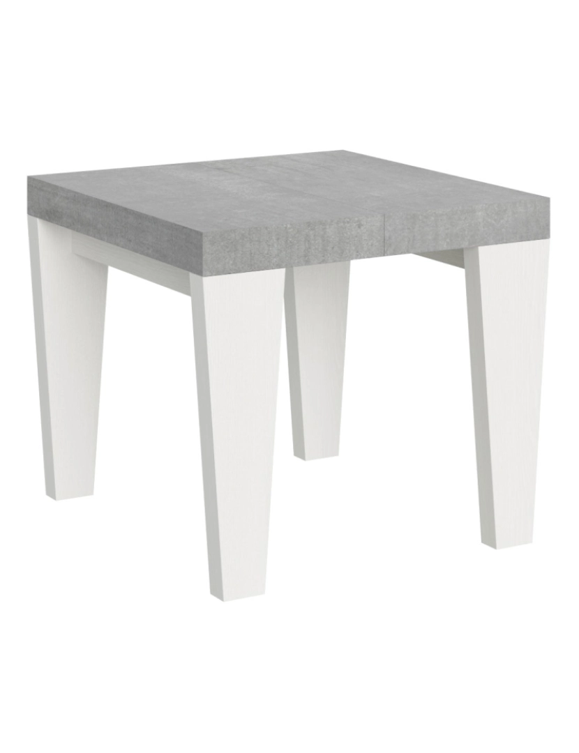 Itamoby - Mesa de jantar extensível 90x90/246 cm Spimbo Mix plano Cimento - pernas Cinza Branca