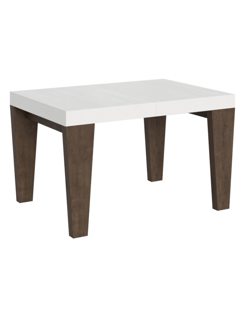 imagem de Mesa de jantar extensível 90x130/234 cm Spimbo Mix plano Cinza Branca - pernas Nogueira1