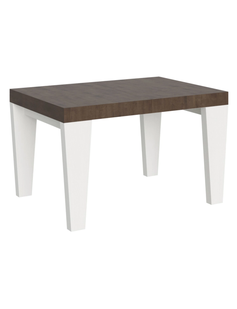 Itamoby - Mesa de jantar extensível 90x130/234 cm Spimbo Mix plano Nogueira - pernas Cinza Branca