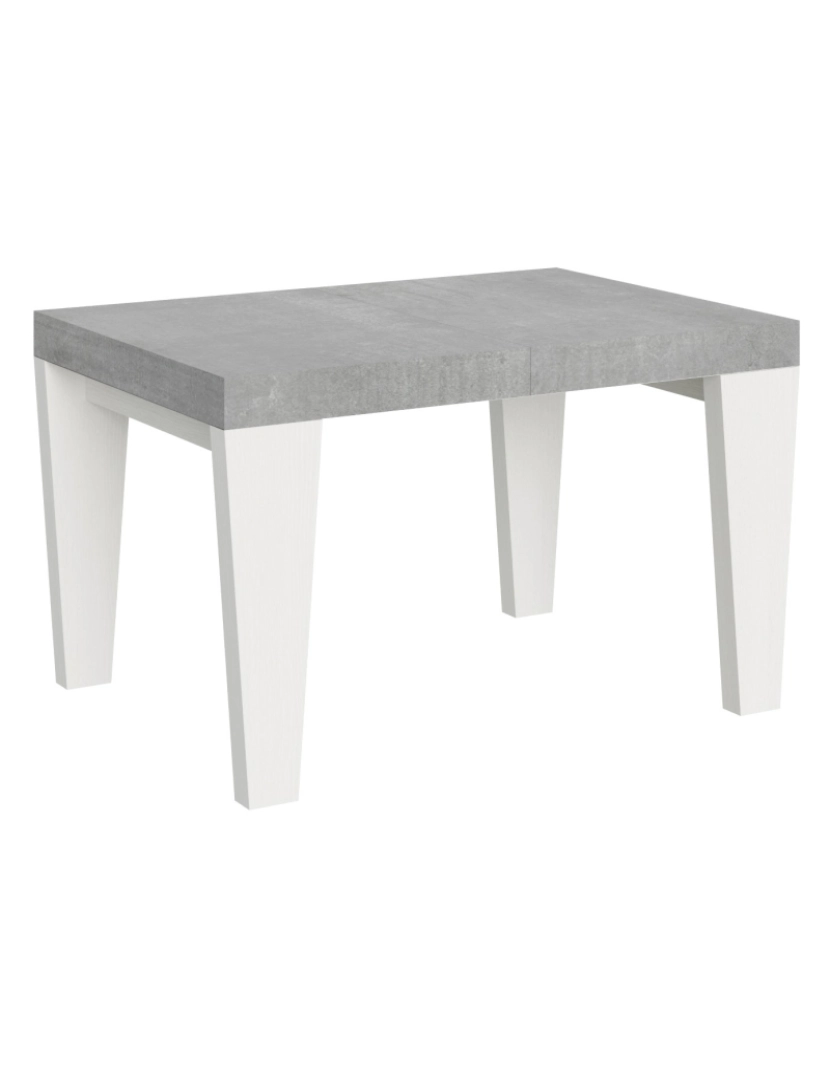 Itamoby - Mesa de jantar extensível 90x130/234 cm Spimbo Mix plano Cimento - pernas Cinza Branca