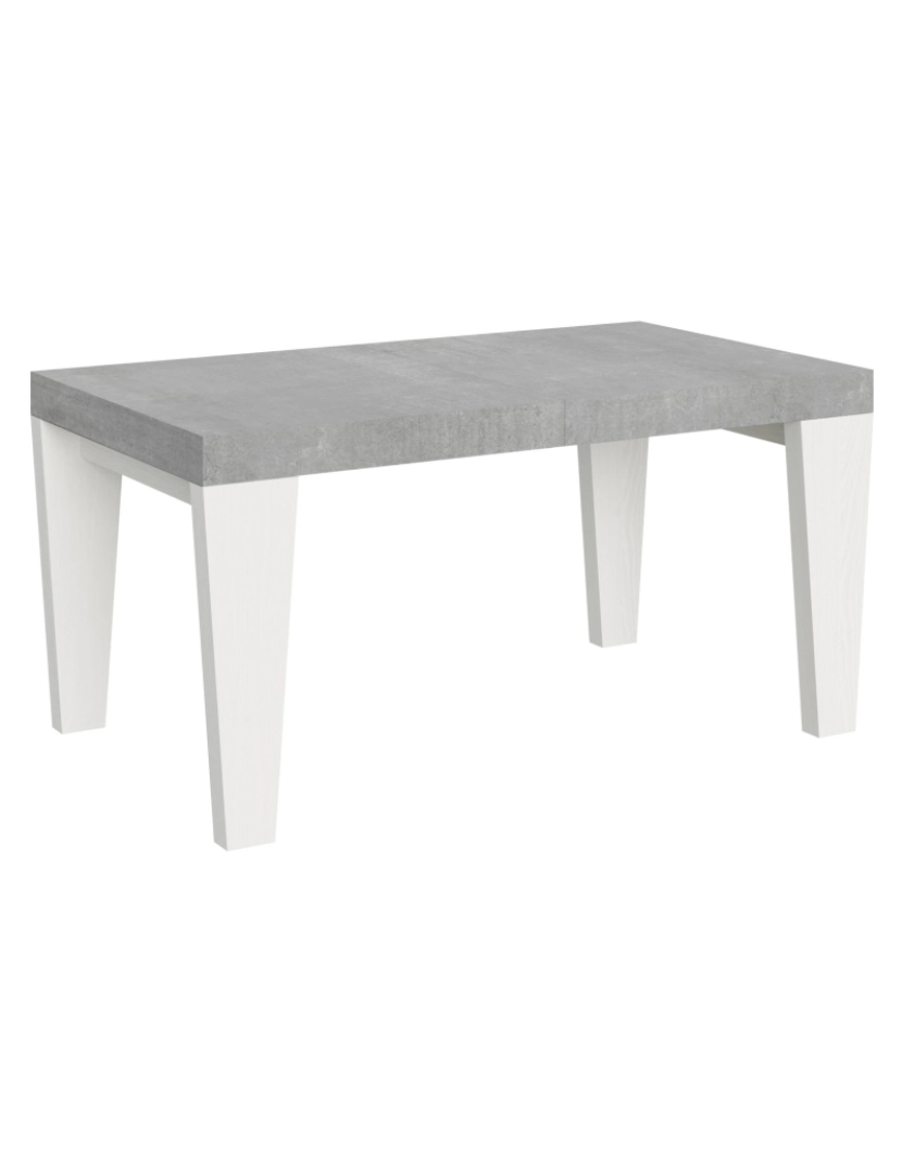 Itamoby - Mesa de jantar extensível 90x160/264 cm Spimbo Mix plano Cimento - pernas Cinza Branca