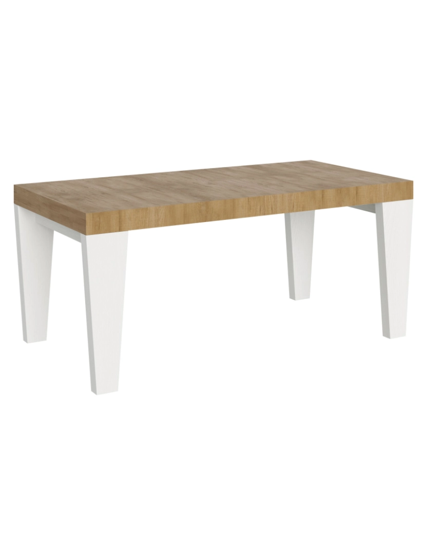 Itamoby - Mesa de jantar extensível 90x180/284 cm Spimbo Mix plano Carvalho Natural - pernas Cinza Branca