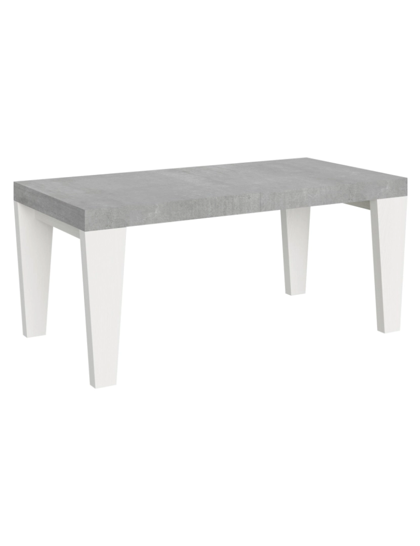 Itamoby - Mesa de jantar extensível 90x180/284 cm Spimbo Mix plano Cimento - pernas Cinza Branca