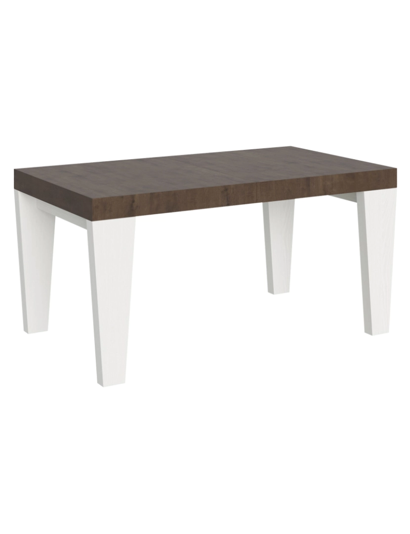 imagem de Mesa de jantar extensível 90x160/420 cm Spimbo Mix plano Nogueira - pernas Cinza Branca1