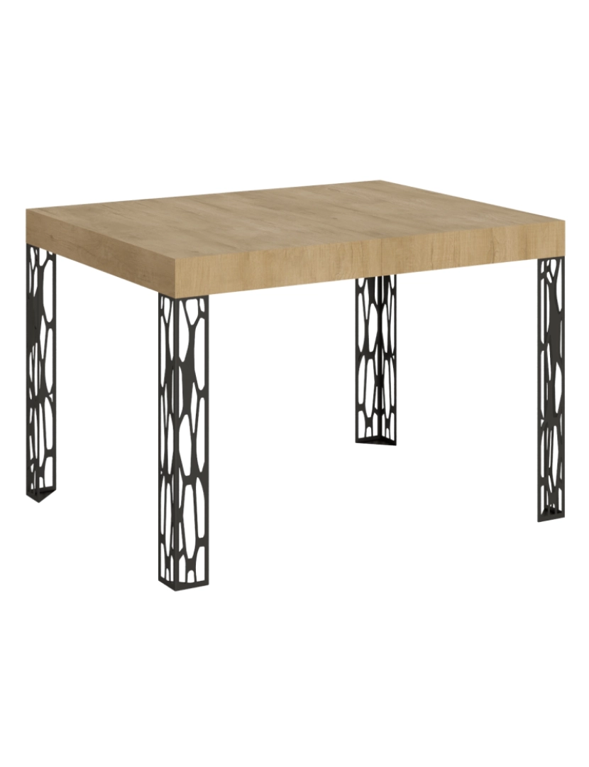 imagem de Mesa de jantar extensível 70x110/194 cm Ghibli Carvalho Natural quadro Antracite1