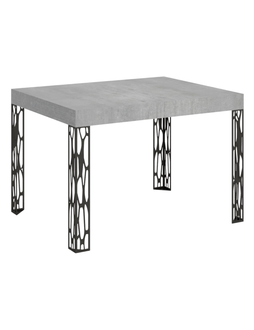 Itamoby - Mesa de jantar extensível 80x120/204 cm Ghibli Cimento quadro Antracite