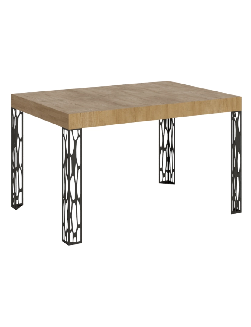 imagem de Mesa de jantar extensível 90x120/224 cm Ghibli Carvalho Natural quadro Antracite1