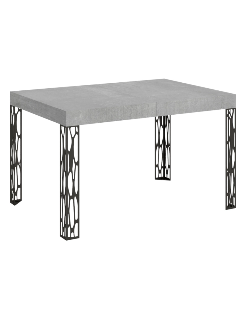 imagem de Mesa de jantar extensível 90x120/224 cm Ghibli Cimento quadro Antracite1