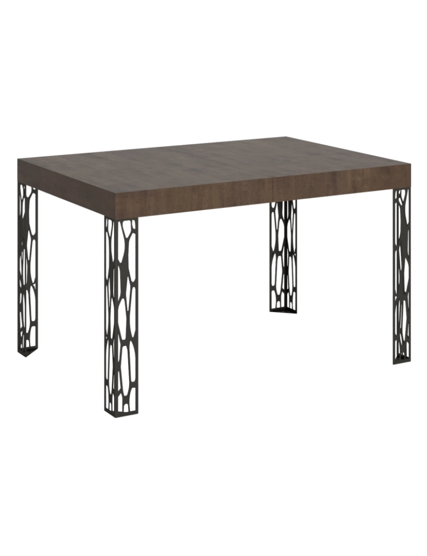 imagem de Mesa de jantar extensível 90x120/224 cm Ghibli Nogueira quadro Antracite1