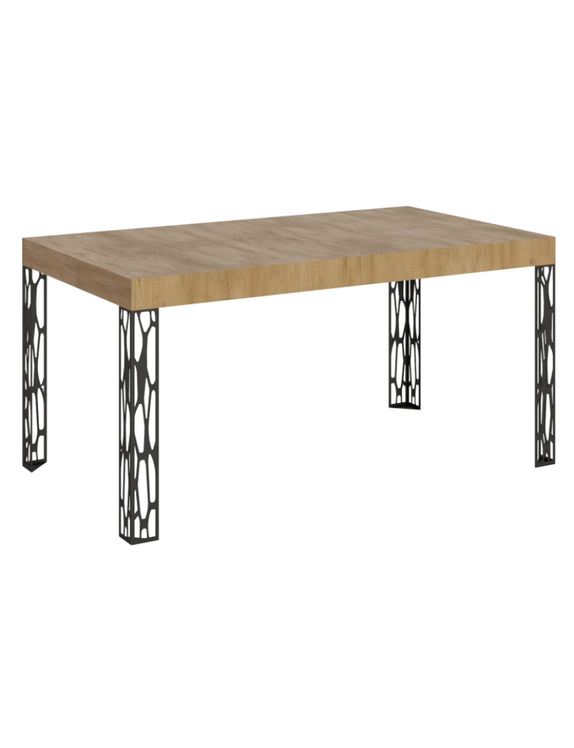 Itamoby - Mesa de jantar extensível 90x160/264 cm Ghibli Carvalho Natural quadro Antracite