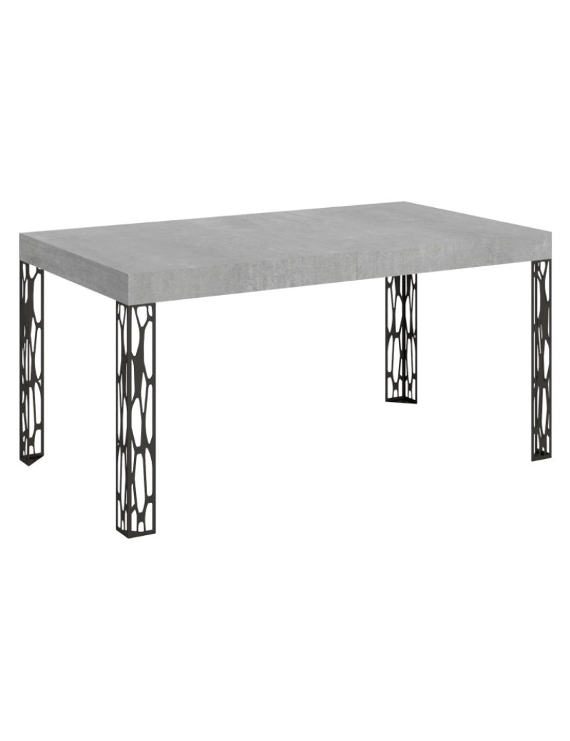 imagem de Mesa de jantar extensível 90x160/264 cm Ghibli Cimento quadro Antracite1