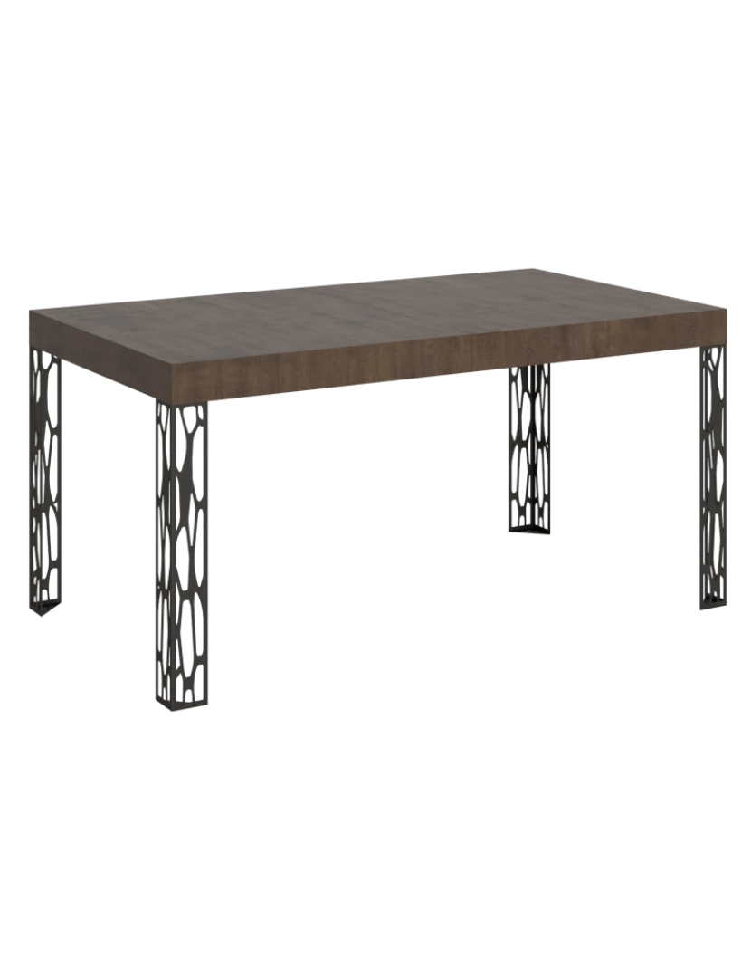 Itamoby - Mesa de jantar extensível 90x160/264 cm Ghibli Nogueira quadro Antracite