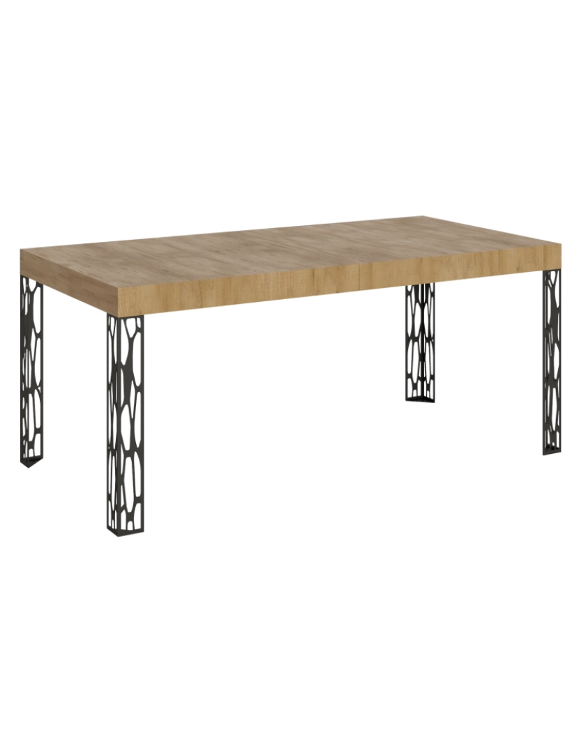 imagem de Mesa de jantar extensível 90x180/284 cm Ghibli Carvalho Natural quadro Antracite1