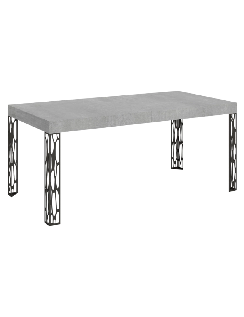 Itamoby - Mesa de jantar extensível 90x180/284 cm Ghibli Cimento quadro Antracite