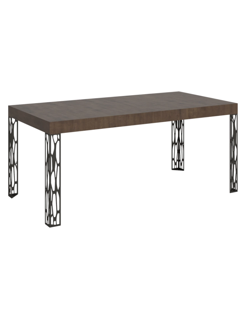 Itamoby - Mesa de jantar extensível 90x180/284 cm Ghibli Nogueira quadro Antracite