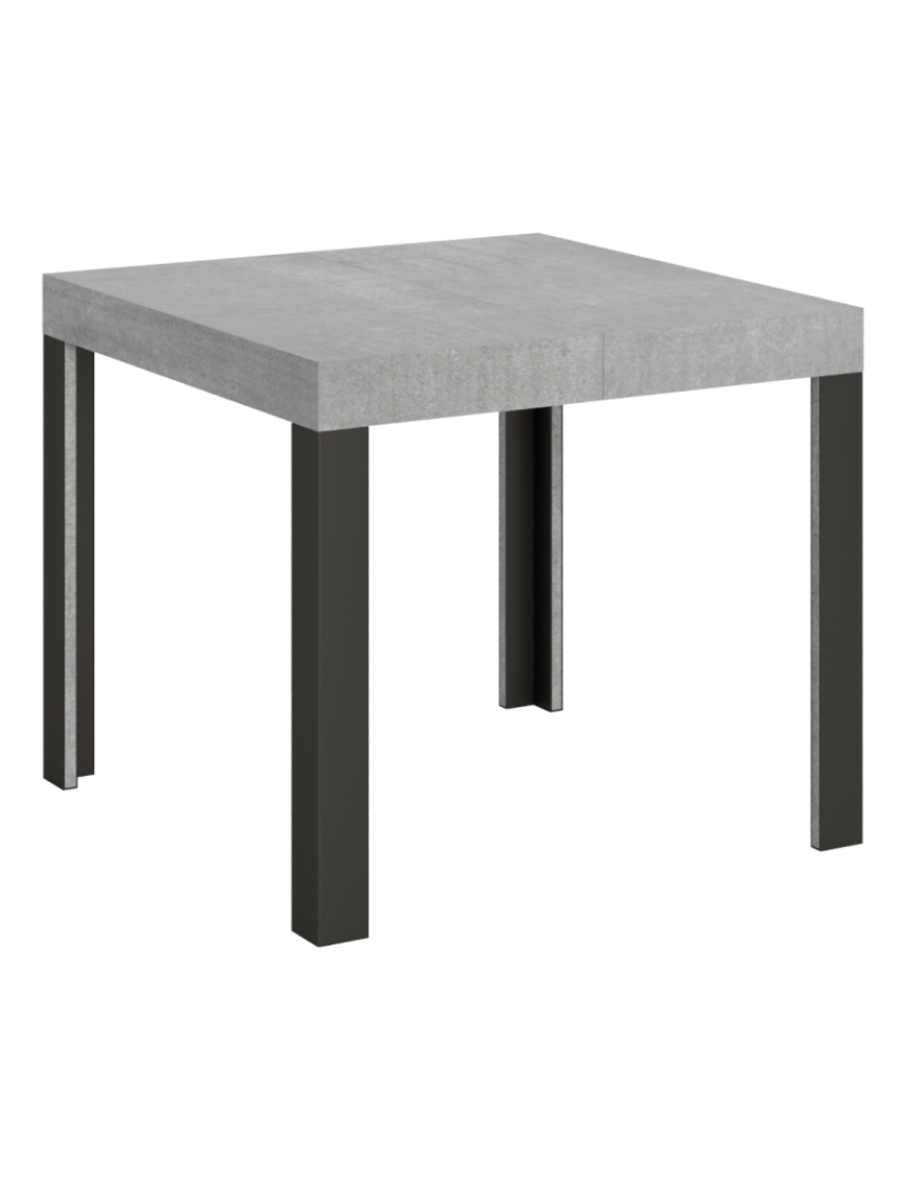 Itamoby - Mesa de jantar extensível 90x90/246 cm Linea Cimento quadro Antracite