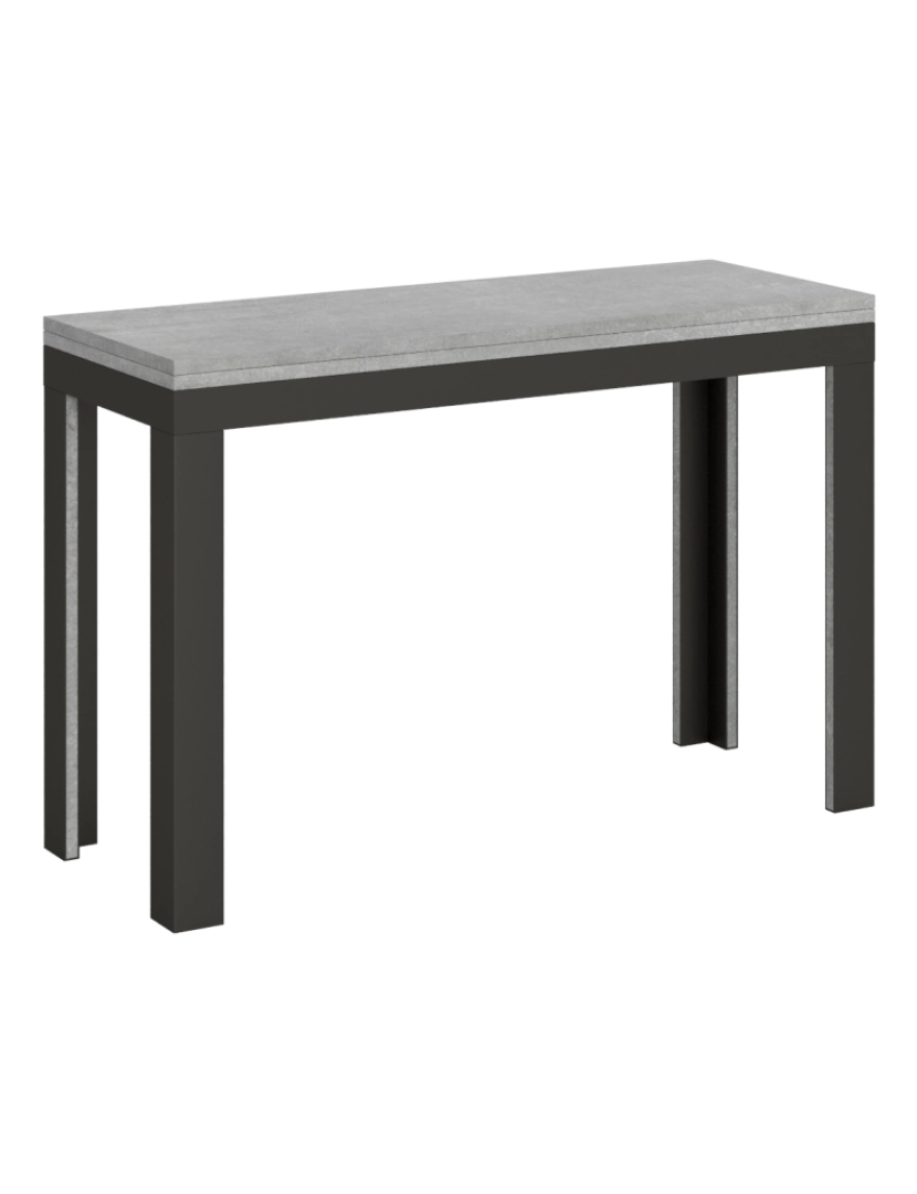 imagem de Mesa de jantar extensível tipo livro 120x45/90 cm Linea Double Cimento quadro Antracite1