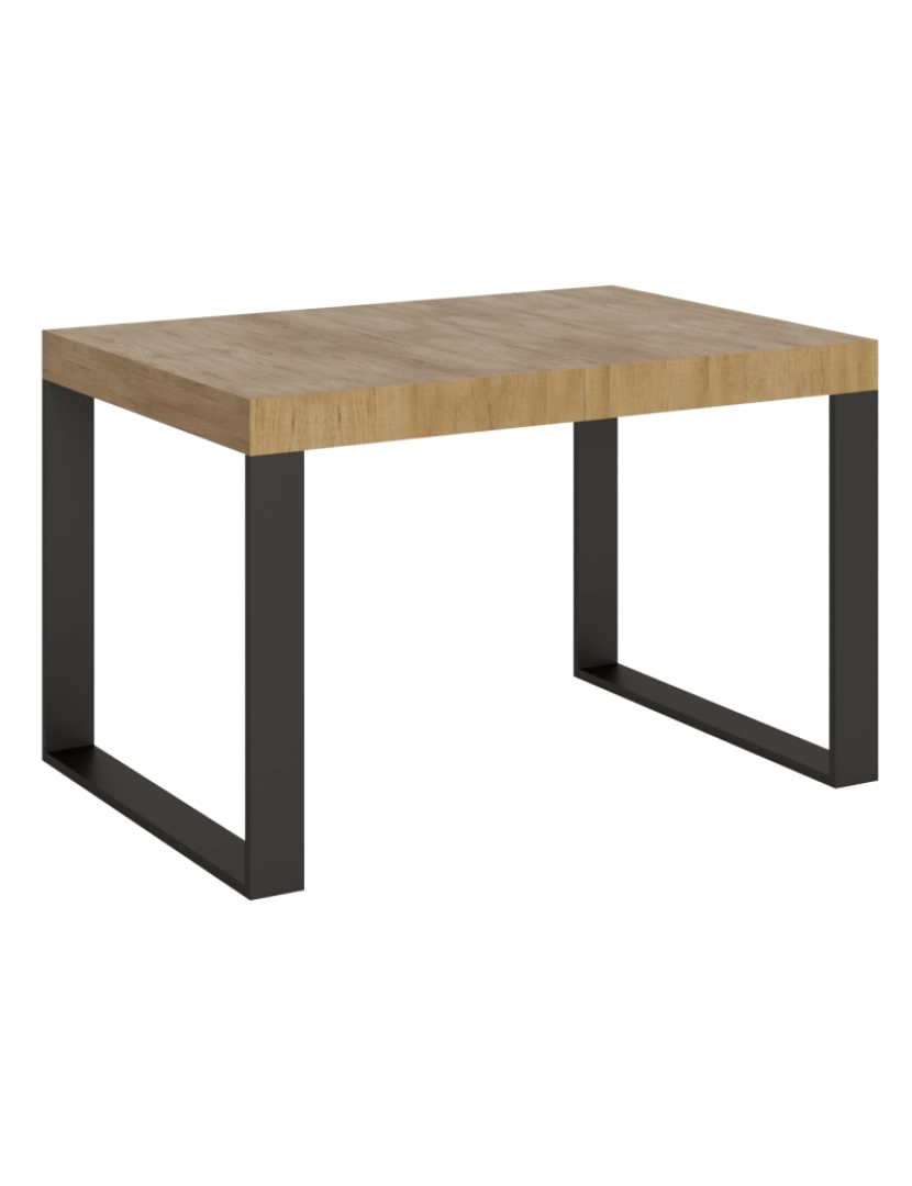 Itamoby - Mesa de jantar extensível 90x120/224 cm Tecno Carvalho Natural quadro Antracite