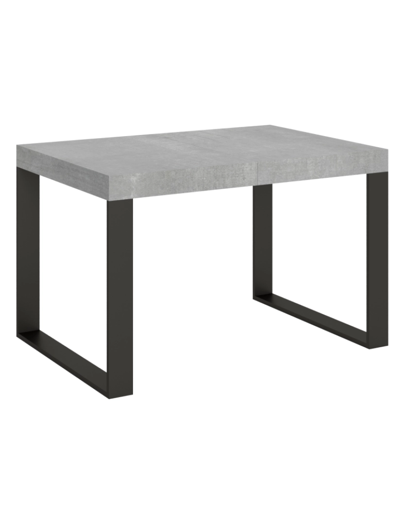 Itamoby - Mesa de jantar extensível 90x130/234 cm Tecno Cimento quadro Antracite