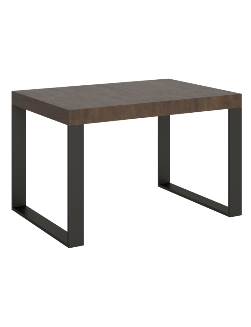 Itamoby - Mesa de jantar extensível 90x130/234 cm Tecno Nogueira quadro Antracite