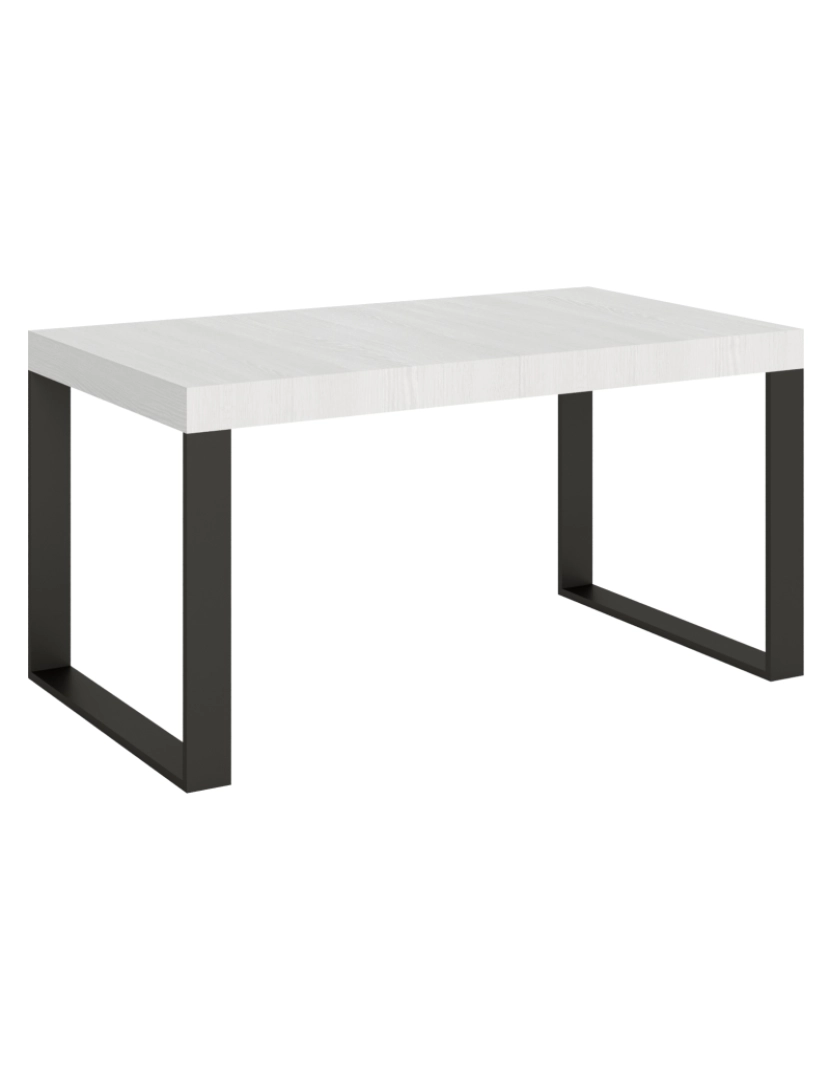 Itamoby - Mesa de jantar extensível 90x160/264 cm Tecno Cinza Branca quadro Antracite