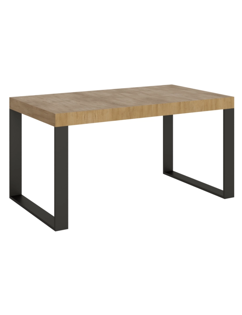 Itamoby - Mesa de jantar extensível 90x160/264 cm Tecno Carvalho Natural quadro Antracite