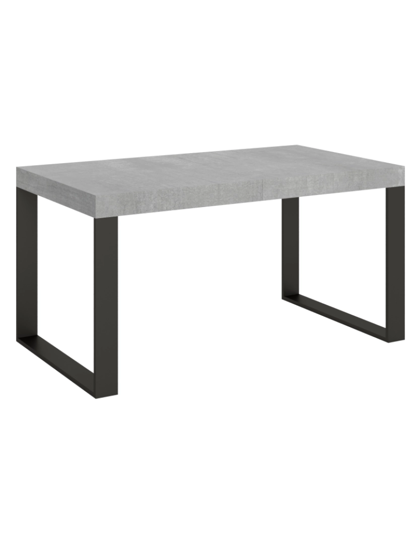 Itamoby - Mesa de jantar extensível 90x160/264 cm Tecno Cimento quadro Antracite