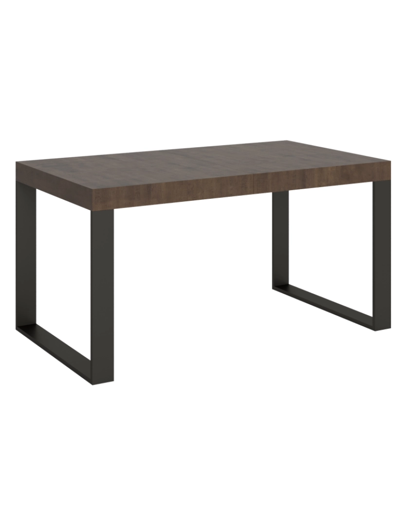 Itamoby - Mesa de jantar extensível 90x160/264 cm Tecno Nogueira quadro Antracite