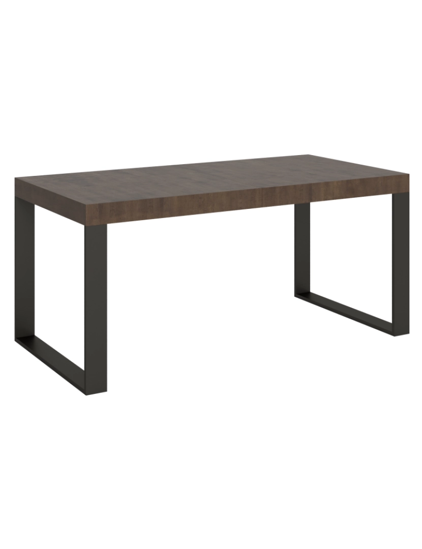 Itamoby - Mesa de jantar extensível 90x180/284 cm Tecno Nogueira quadro Antracite