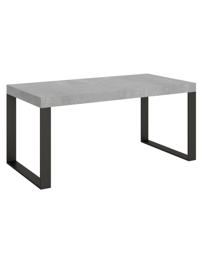 Itamoby - Mesa de jantar extensível 90x180/440 cm Tecno Cimento quadro Antracite