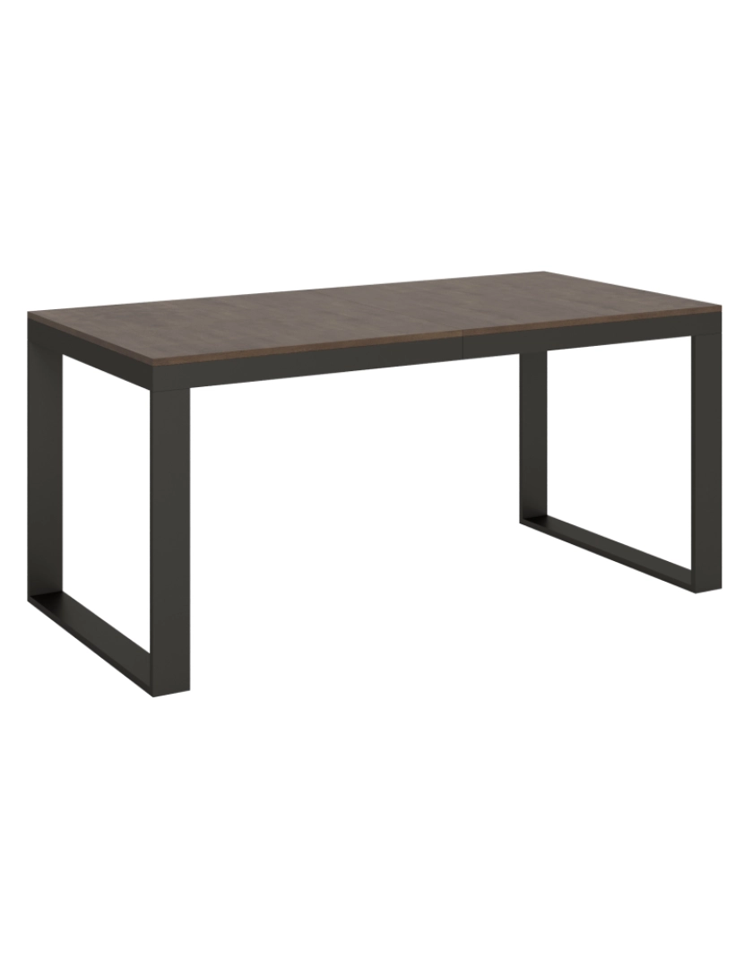 Itamoby - Mesa de jantar extensível 90x180/284 cm Tecno Evolution Nogueira quadro Antracite