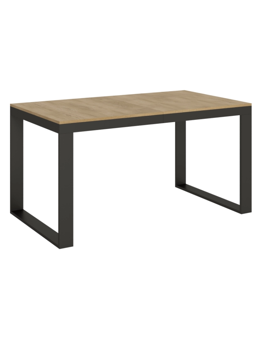 Itamoby - Mesa de jantar extensível 90x160/420 cm Tecno Evolution Carvalho Natural quadro Antracite