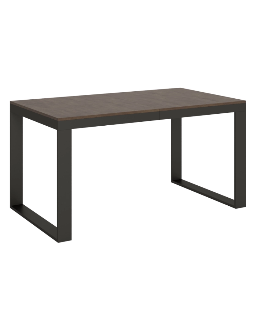 Itamoby - Mesa de jantar extensível 90x160/420 cm Tecno Evolution Nogueira quadro Antracite