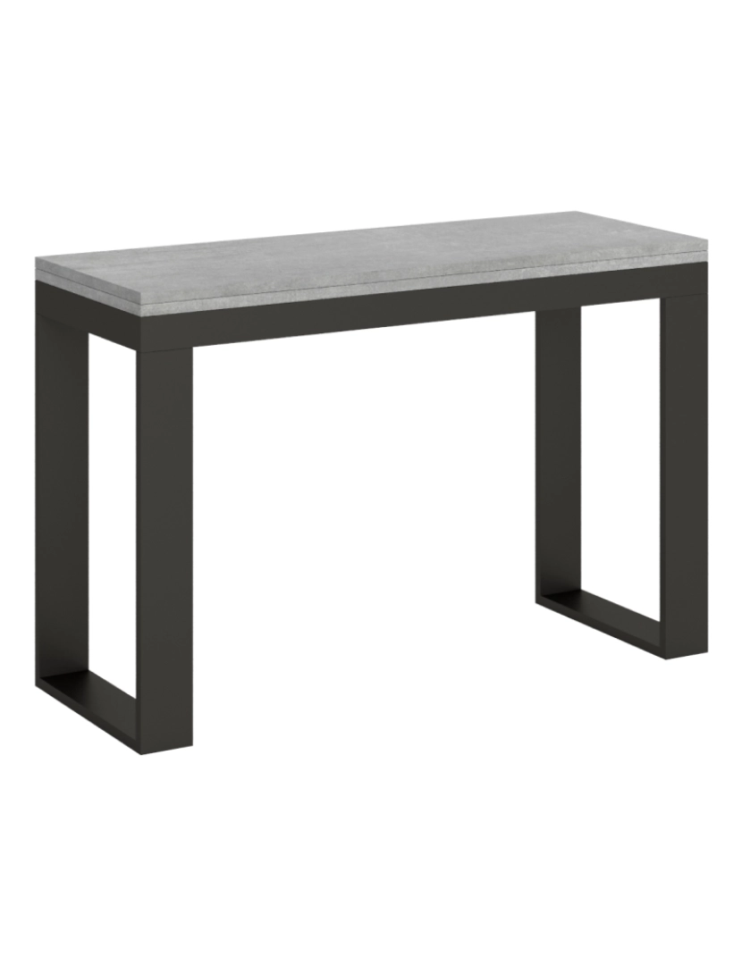 imagem de Mesa de jantar extensível tipo livro 120x45/90 cm Tecno Double Cimento quadro Antracite1