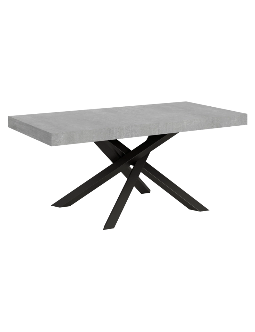 Itamoby - Mesa de jantar extensível 90x180/284 cm Volantis Cimento quadro Antracite