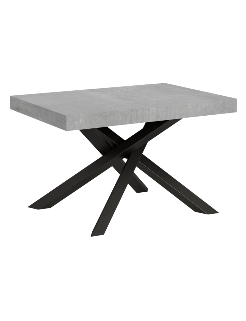 Itamoby - Mesa de jantar extensível 90x130/390 cm Volantis Cimento quadro Antracite