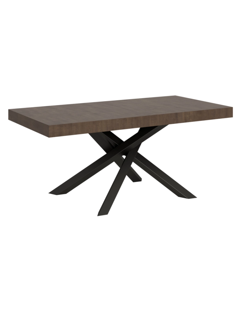 Itamoby - Mesa de jantar extensível 90x180/440 cm Volantis Nogueira quadro Antracite