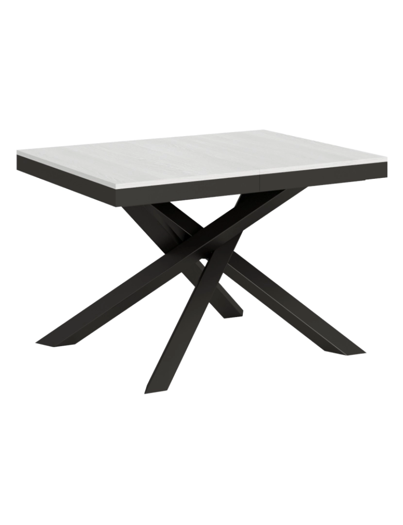 Itamoby - Mesa de jantar extensível 90x120/224 cm Volantis Evolution Cinza Branca quadro Antracite