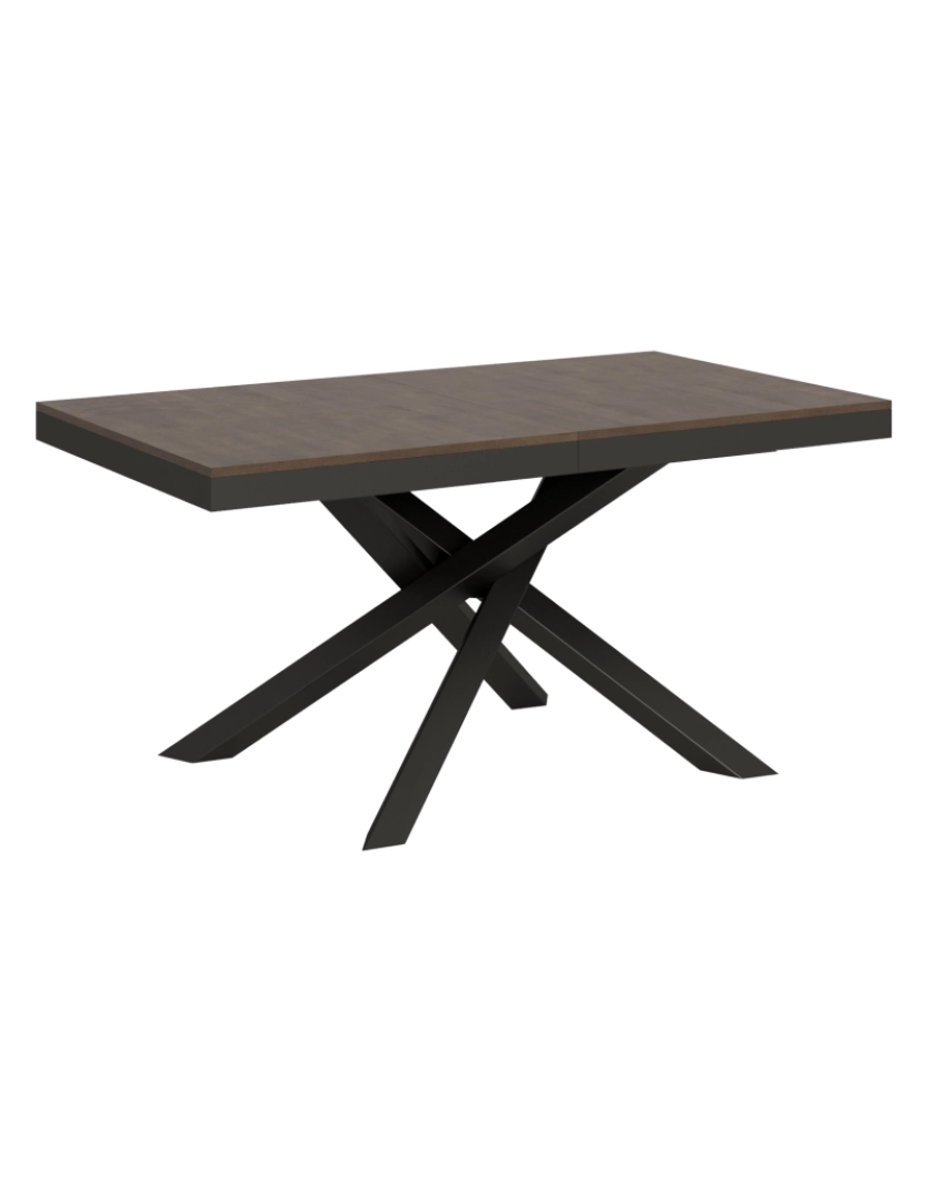 Itamoby - Mesa de jantar extensível 90x160/264 cm Volantis Evolution Nogueira quadro Antracite